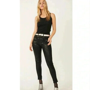 Free People Raw High-Rise Coated Jeans